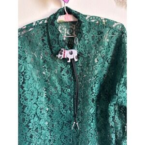 vintage metal upcycled distressed spotted dog bolo tie lariat tie